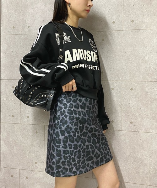NANEA（ナネア）の「起毛ヒョウ柄ミニスカート（スカート・レディース・ブラウン/グレー・SMALL/MEDIUM/LARGE）」の4枚目の写真