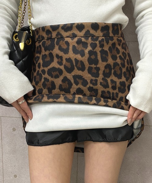 NANEA（ナネア）の「起毛ヒョウ柄ミニスカート（スカート・レディース・ブラウン/グレー・SMALL/MEDIUM/LARGE）」の14枚目の写真