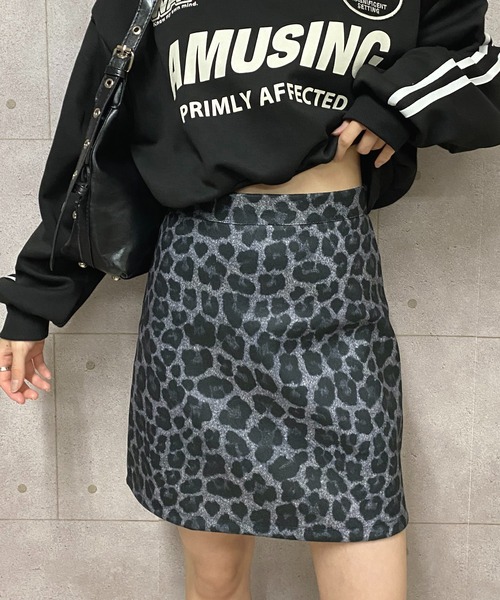 NANEA（ナネア）の「起毛ヒョウ柄ミニスカート（スカート・レディース・ブラウン/グレー・SMALL/MEDIUM/LARGE）」の19枚目の写真