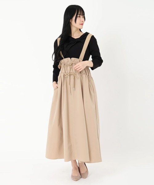 STRAWBERRY-FIELDS（ストロベリーフィールズ）の「マルチウェイジャンスカ（ジャンパースカート・レディース・ブラック/ベージュ系・2）」の7枚目の写真