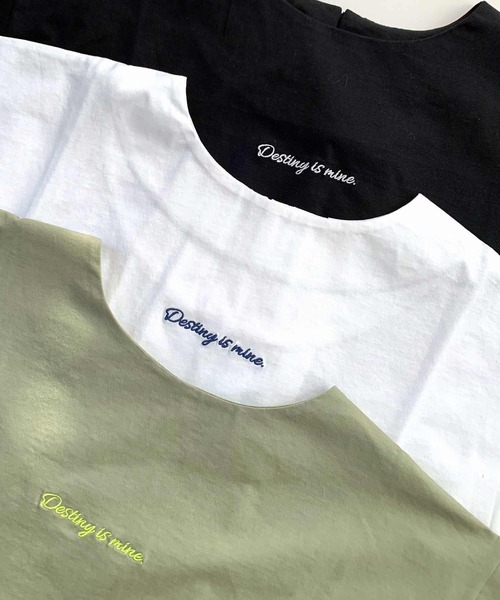 tシャツ バックタックシルケット刺繍T レディース セール】バックタックシルケット刺繍T（Tシャツ/カットソー）｜Q
