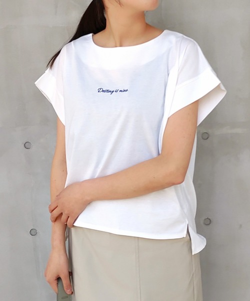セール】バックタックシルケット刺繍T（Tシャツ/カットソー）｜Q