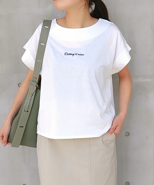 セール】バックタックシルケット刺繍T（Tシャツ/カットソー）｜Q