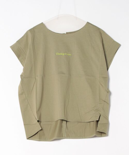 tシャツ バックタックシルケット刺繍T レディース セール】バックタックシルケット刺繍T（Tシャツ/カットソー）｜Q