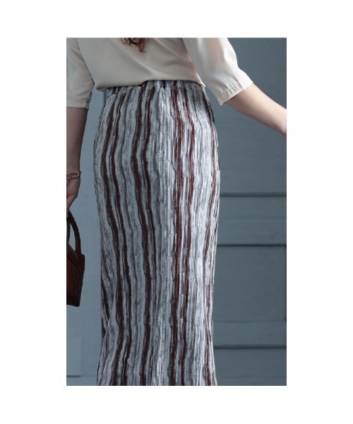 Sawa a la mode(サワアラモード)の「ストライプ柄プリーツスカート(スカート・レディース・ブラック/ブラウン・FREE)」の20枚目の写真