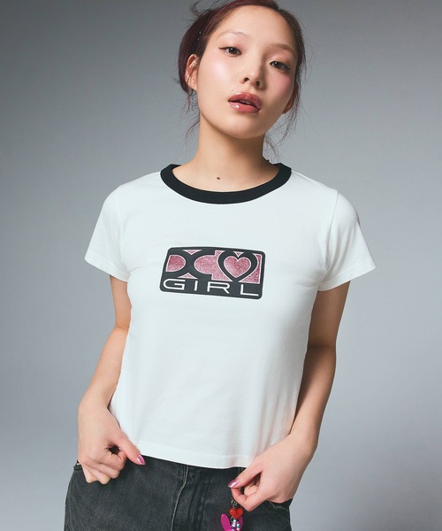 トップス HTH Glitter Heart Logo Tee 4740063B-13CC-4413-8139-