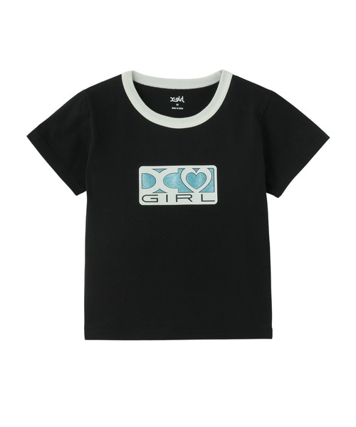 セール】GLITTER HEART BOX LOGO S/S BABY TEE（Tシャツ