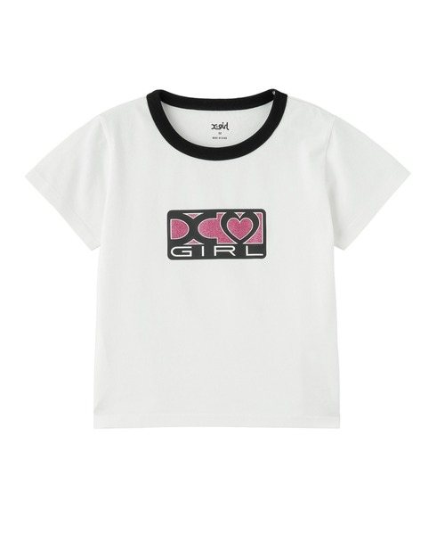 セール】GLITTER HEART BOX LOGO S/S BABY TEE（Tシャツ