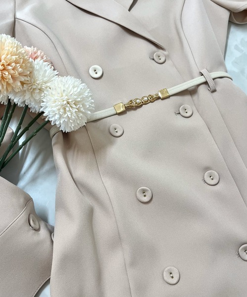 ROYAL PARTY（ロイヤルパーティー）の「パールバックル細ゴムベルト（ベルト・レディース・オフホワイト/ブラック・FREE）」の2枚目の写真