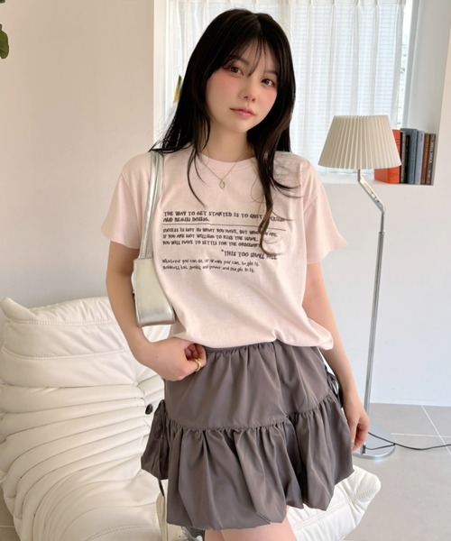 Ada.(エイダ)の「メッセージロゴ プリント 半袖 Tシャツ(Tシャツ/カットソー・レディース・ピンク/オートミール/オフホワイト・FREE)」の3枚目の写真