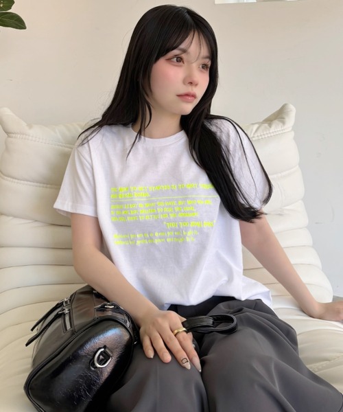 Ada.(エイダ)の「メッセージロゴ プリント 半袖 Tシャツ(Tシャツ/カットソー・レディース・ピンク/オートミール/オフホワイト・FREE)」の19枚目の写真