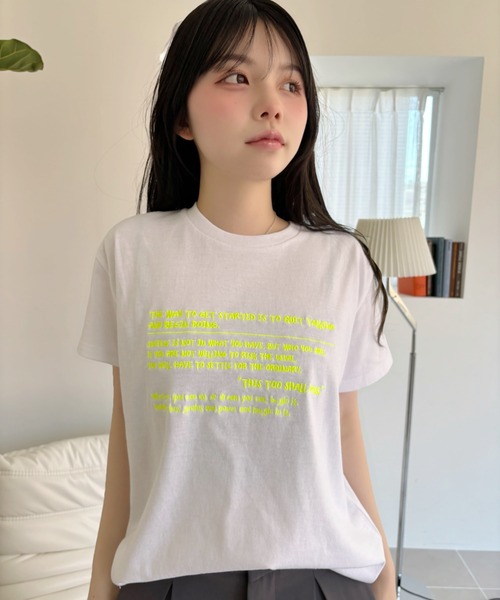 Ada.(エイダ)の「メッセージロゴ プリント 半袖 Tシャツ(Tシャツ/カットソー・レディース・ピンク/オートミール/オフホワイト・FREE)」の20枚目の写真