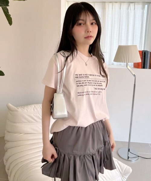 Ada.(エイダ)の「メッセージロゴ プリント 半袖 Tシャツ(Tシャツ/カットソー・レディース・ピンク/オートミール/オフホワイト・FREE)」の12枚目の写真