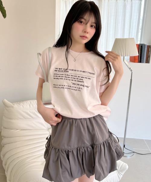 Ada.(エイダ)の「メッセージロゴ プリント 半袖 Tシャツ(Tシャツ/カットソー・レディース・ピンク/オートミール/オフホワイト・FREE)」の13枚目の写真