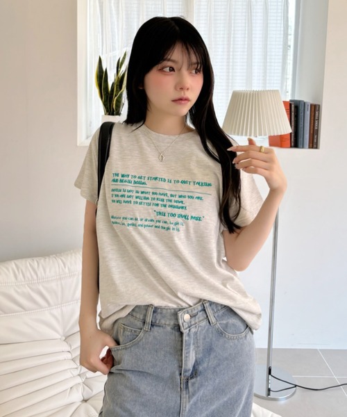 Ada.(エイダ)の「メッセージロゴ プリント 半袖 Tシャツ(Tシャツ/カットソー・レディース・ピンク/オートミール/オフホワイト・FREE)」の14枚目の写真
