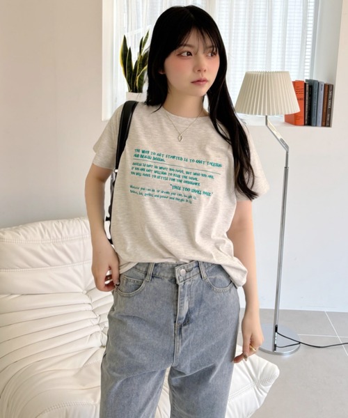 Ada.(エイダ)の「メッセージロゴ プリント 半袖 Tシャツ(Tシャツ/カットソー・レディース・ピンク/オートミール/オフホワイト・FREE)」の16枚目の写真