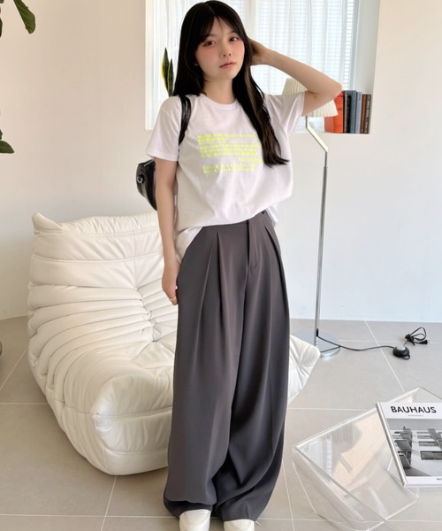 Ada.(エイダ)の「メッセージロゴ プリント 半袖 Tシャツ(Tシャツ/カットソー・レディース・ピンク/オートミール/オフホワイト・FREE)」の21枚目の写真