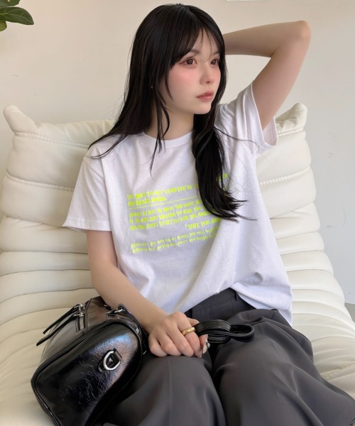 Ada.(エイダ)の「メッセージロゴ プリント 半袖 Tシャツ(Tシャツ/カットソー・レディース・ピンク/オートミール/オフホワイト・FREE)」の4枚目の写真
