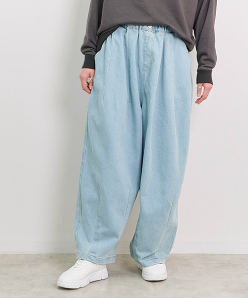 Fizz（フィズ）の「【Fizz/フィズ】　バルーンイージーデニムパンツ（デニムパンツ・レディース・ブルー/サックスブルー/グレー・M）」の15枚目の写真