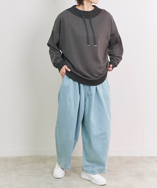 Fizz（フィズ）の「【Fizz/フィズ】　バルーンイージーデニムパンツ（デニムパンツ・レディース・ブルー/サックスブルー/グレー・M）」の6枚目の写真