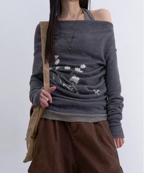 gossip!ロサンゼルス(ゴシップロサンゼルス)の「Y2K 【春夏新作】グラフィックプリントロンT(Tシャツ/カットソー・レディース・オフホワイト/グレー・FREE)」の6枚目の写真