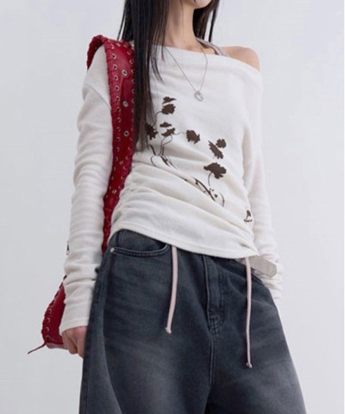 gossip!ロサンゼルス(ゴシップロサンゼルス)の「Y2K 【春夏新作】グラフィックプリントロンT(Tシャツ/カットソー・レディース・オフホワイト/グレー・FREE)」の4枚目の写真