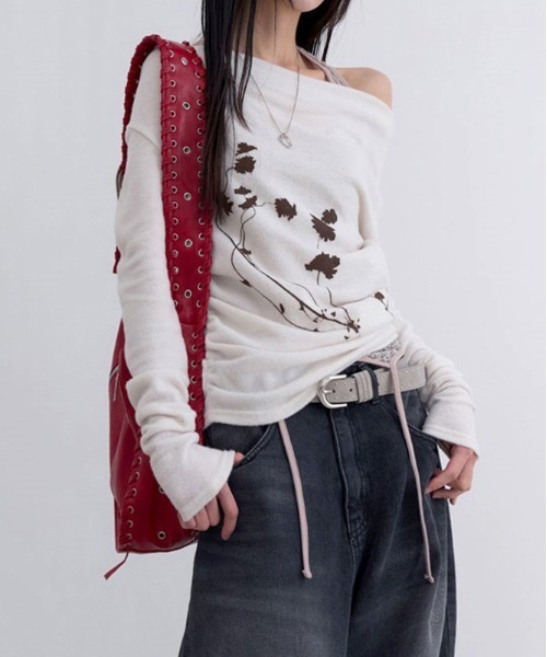 gossip!ロサンゼルス(ゴシップロサンゼルス)の「Y2K 【春夏新作】グラフィックプリントロンT(Tシャツ/カットソー・レディース・オフホワイト/グレー・FREE)」の5枚目の写真