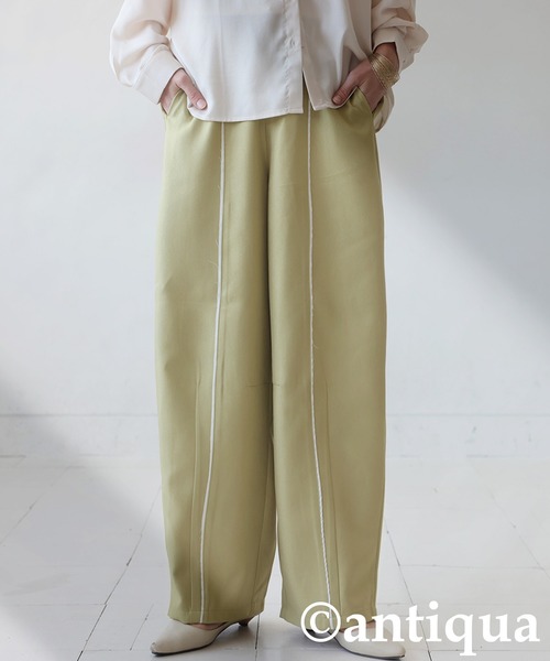 antiqua(アンティカ)の「カーブパンツ(その他パンツ・レディース・ダークグレー/ブラウン系その他/イエロー系その他・MEDIUM/LARGE)」の1枚目の写真