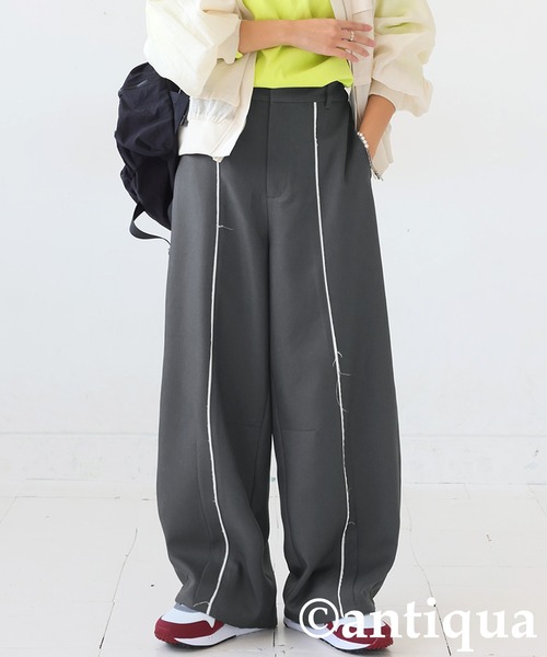 antiqua(アンティカ)の「カーブパンツ(その他パンツ・レディース・ダークグレー/ブラウン系その他/イエロー系その他・MEDIUM/LARGE)」の2枚目の写真