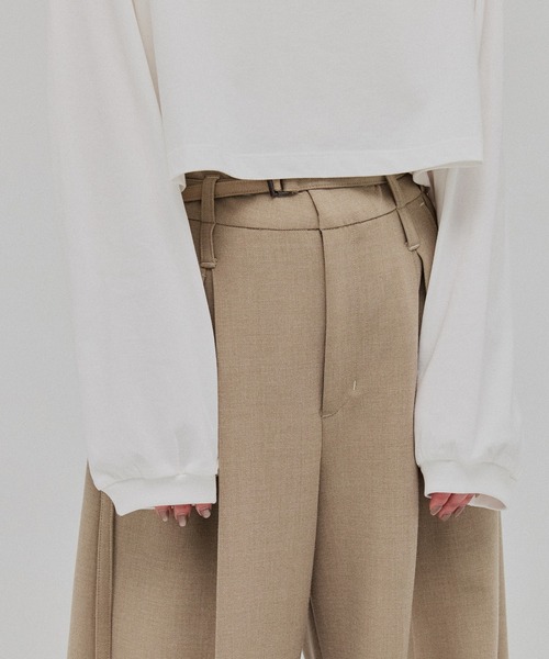 PUBLIC TOKYO（パブリックトウキョウ）の「ボリュームスリーブロンTEE（Tシャツ/カットソー・レディース・ダークグレー/ホワイト・FREE）」の4枚目の写真