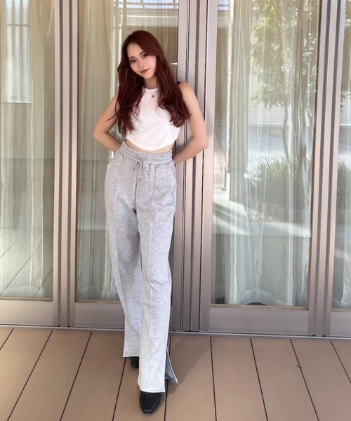 セール】Side slit sweat pants（スウェットパンツ）｜Mela