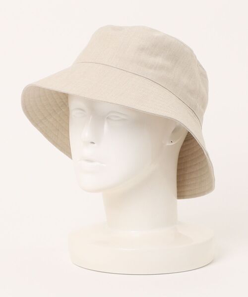 KIJIMA TAKAYUKI（キジマ　タカユキ）の「KIJIMA TAKAYUKI POLY LINEN CHAMBRAY BUCKET H（ハット・レディース・その他/ベージュ・1/2）」の4枚目の写真