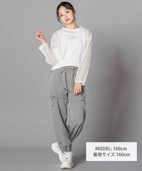 ZIDDY（ジディ）の「カットアウトパンツ(130~160cm)（カーゴパンツ・キッズ・グレー/ブラック・150cm/140cm/FREE/130cm）」の18枚目の写真