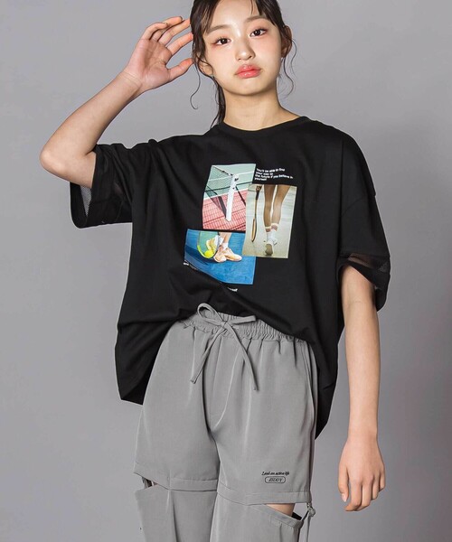 ZIDDY（ジディ）の「カットアウトパンツ(130~160cm)（カーゴパンツ・キッズ・グレー/ブラック・150cm/140cm/FREE/130cm）」の16枚目の写真