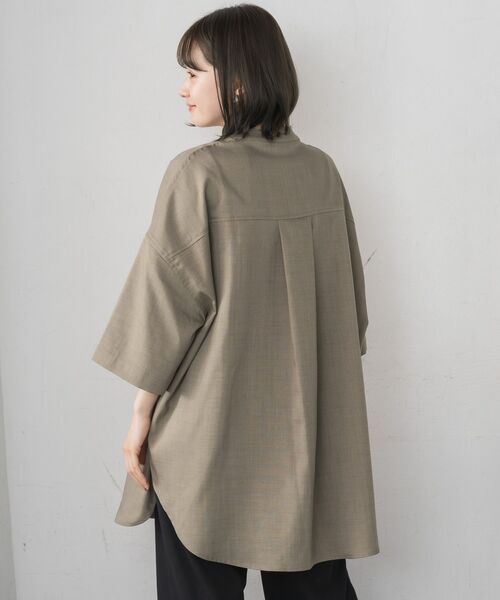 RETRO GIRL(レトロガール)の「ワイドシルエットシャツ(シャツ/ブラウス・レディース・ベージュ/ナチュラル/ブラック/チャコールグレー・FREE)」の10枚目の写真