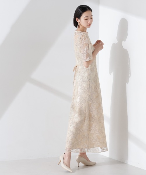 kaene ドレス レース×シフォンドレス「white collection