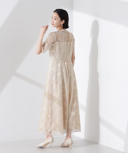 【４月迄】Kaene ドレス セール】kaene/シャイニーエンブロイダリーレースドレス（ドレス