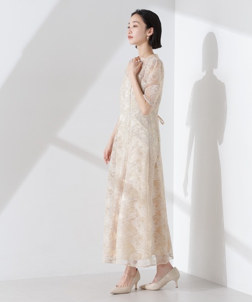 【限定お値下げ】kaene ドレス レースワンピース/size36 セール】kaene/シャイニーエンブロイダリーレースドレス(ドレス