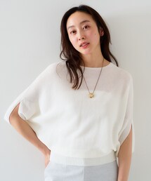 【体型カバー/清涼感】ドルマンスリーブ プルオーバーニット