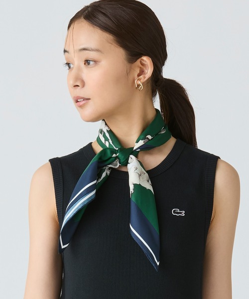 ラコステ　LACOSTE　シルク　コットン　スカーフ ルネ・ラコステシルクスカーフ（バンダナ/スカーフ）｜LACOSTE
