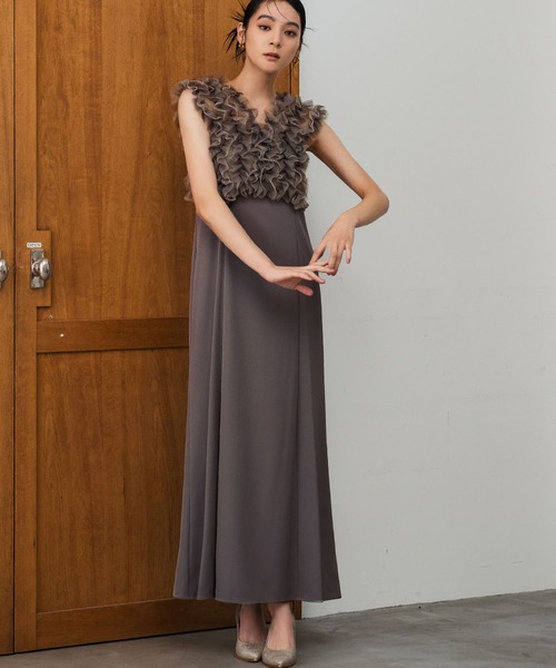 セール】【身長別画像あり】チュール フリル ベスト シアー トップス