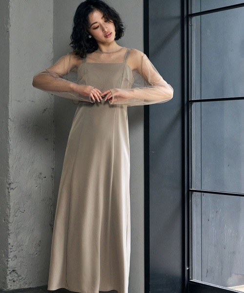 身長別画像あり】チュール フリル ベスト シアー トップス ワンピース