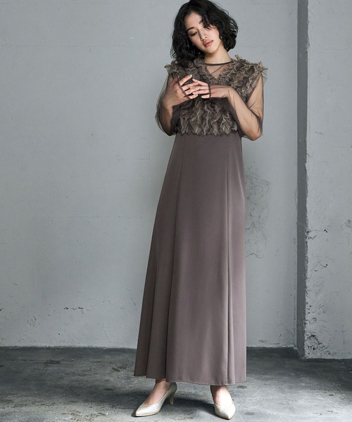 身長別画像あり】チュール フリル ベスト シアー トップス