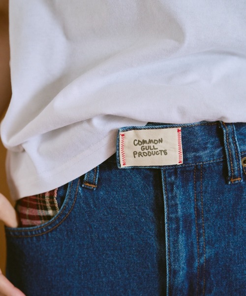 common gull products リズミカルなチェックデニム common gull products. ジーンズ デニム デニムパンツ