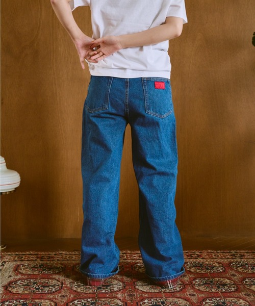 common gull products.（コモンガルプロダクツ）の「リズミカルなチェックデニム（デニムパンツ・レディース・ブルー系/ライトブルー・SMALL/MEDIUM/LARGE）」の15枚目の写真