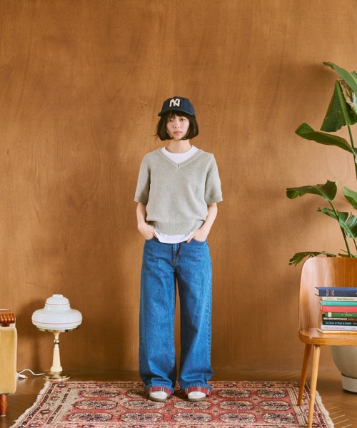 common gull products.（コモンガルプロダクツ）の「リズミカルなチェックデニム（デニムパンツ・レディース・ブルー系/ライトブルー・SMALL/MEDIUM/LARGE）」の20枚目の写真