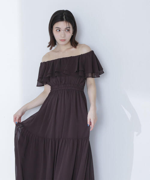 NATURAL BEAUTY BASIC（ナチュラルビューティーベーシック）の「◇【美人百花掲載】楊柳オフショルワンピース楊柳オフショルワンピース（ワンピース・レディース・チャコールグレー/ダークブラウン/ピンク/ライトグリーン・SMALL/MEDIUM/P/S）」の20枚目の写真