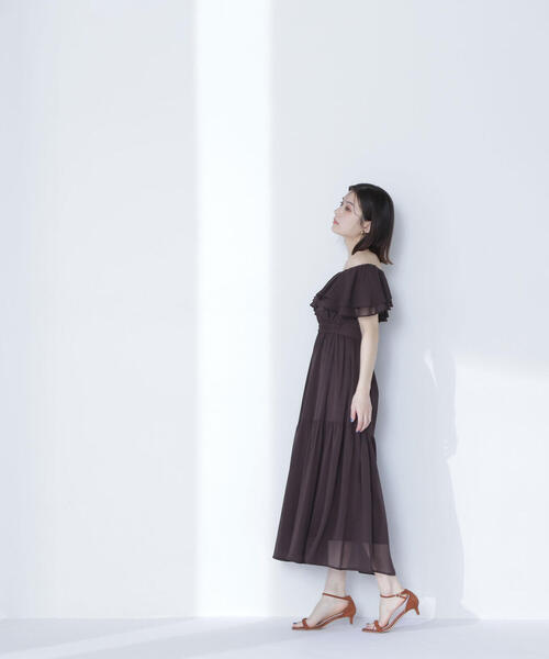 NATURAL BEAUTY BASIC（ナチュラルビューティーベーシック）の「◇【美人百花掲載】楊柳オフショルワンピース楊柳オフショルワンピース（ワンピース・レディース・チャコールグレー/ダークブラウン/ピンク/ライトグリーン・SMALL/MEDIUM/P/S）」の19枚目の写真