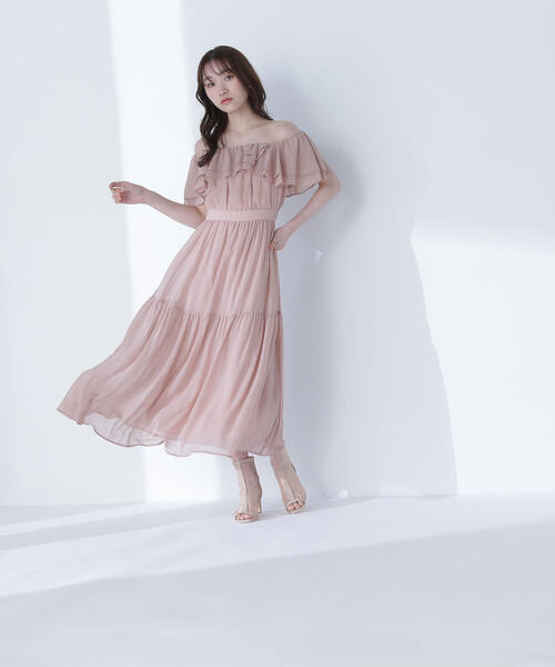 NATURAL BEAUTY BASIC（ナチュラルビューティーベーシック）の「◇【美人百花掲載】楊柳オフショルワンピース楊柳オフショルワンピース（ワンピース・レディース・チャコールグレー/ダークブラウン/ピンク/ライトグリーン・SMALL/MEDIUM/P/S）」の4枚目の写真