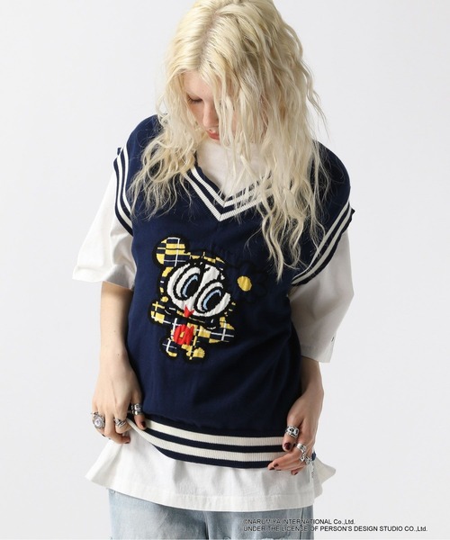 FOREVER 21（フォーエバー トゥエンティーワン）の「【ANGEL BLUE】ジャガードベスト（ベスト・レディース・ネイビー/ナチュラル・FREE）」の10枚目の写真